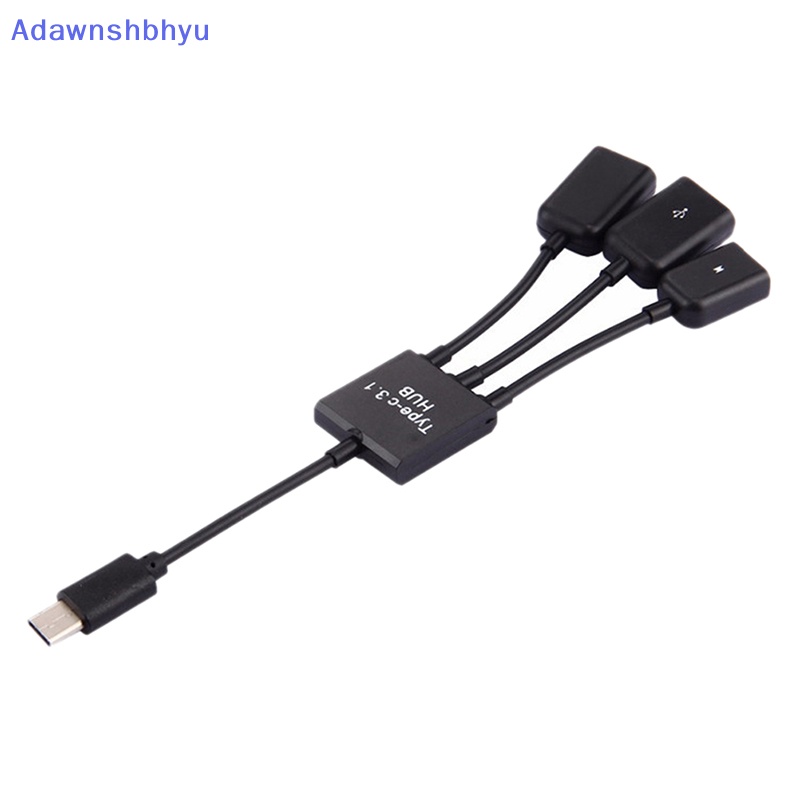 Adhyu 3in1 3port USB-c Type-c 3.1 Male to USB 2.0 OTG HUB Adapter Kabel Converter ID