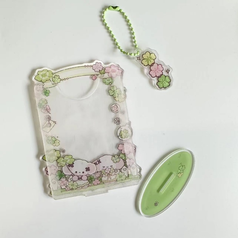 3inch INS Acrylic Photocard Frame Kartun Pajangan Kartu Stand Kpop Idol Photocards Holder Pelindung Foto Lengan Kartu Desktop Dekorasi Alat Tulis Sekolah