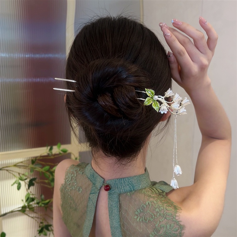 Super Peri Logam Kuno Wind-bell Anggrek Rumbai Liontin Jepit Rambut Aksesoris Rambut Untuk Wanita Perempuan