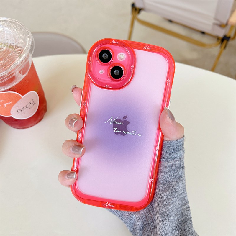 【Fluorescence Case】All New Halo Air Bag Independent Buttons Soft Case IPhone 11 12 13 14 Pro Max Women Girl Fashion Pretty Apple Phone Case ip 14