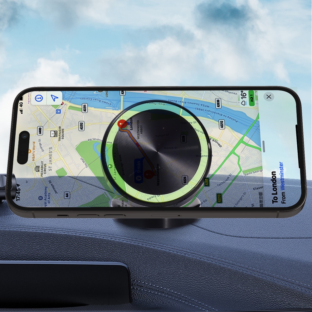 Bracket Logam Berputar 360derajat Braket Ponsel Kendaraan Dashboard Mobil GPS Dukungan Navigasi Glow In The Dark Phone Stand Mini Luminous Car Phone Holder