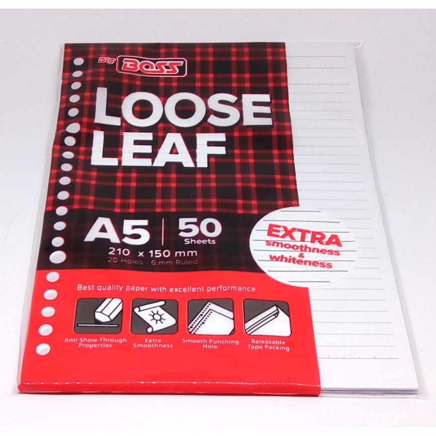 LOOSE LEAF BIG BOSS A5 20 LUBANG ISI 50 LEMBAR