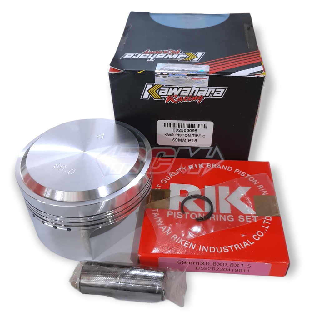 PISTON SEKER SEHER KIT SET KAWAHARA 69 MM 69MM PIN PEN 15 ORI ORIGINAL KAWAHARA KWR ASLI