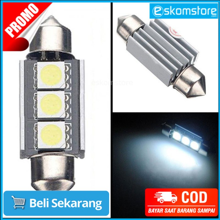 Lampu Interior Mobil LED C5W DE3423 3 SMD Cool White 12V