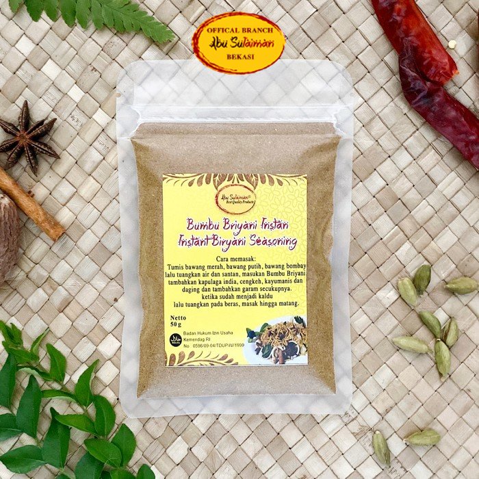 

Bumbu Nasi Briyani Instan/Instant Biryani Seasoning Abu Sulaiman 500 G