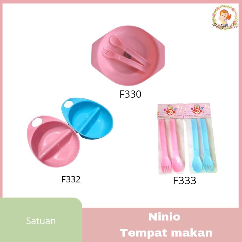 Perlengkapan Alat Tempat Makan Feeding Set Ninio Piring Mangkok Sendok Bayi By Mallpompaasi