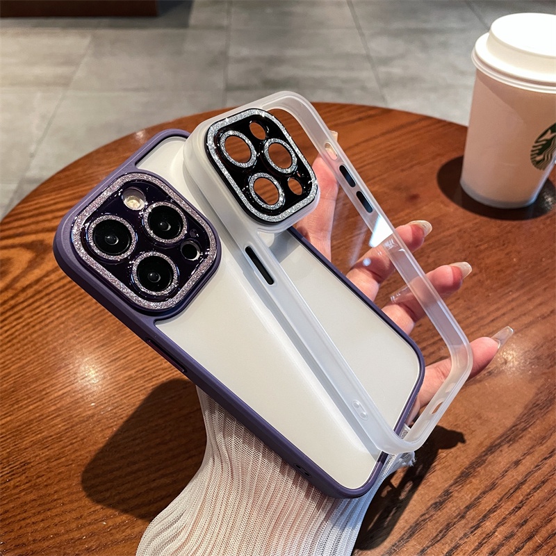 IPHONE Dilengkapi Dengan Film Lensa, Serbuk Glitter Dan Case Telepon Berlian Iphone14 13 12 11 Pro Max Sarung Case Shockproof