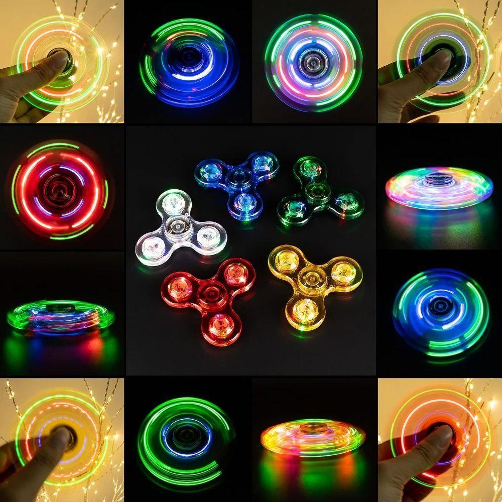 Needway  Mainan Jari Lampu LED Luminous LED Rotating Fingertip Toys Mainan Untuk Anak-Anak Spinner Tangan Penurun Tekanan