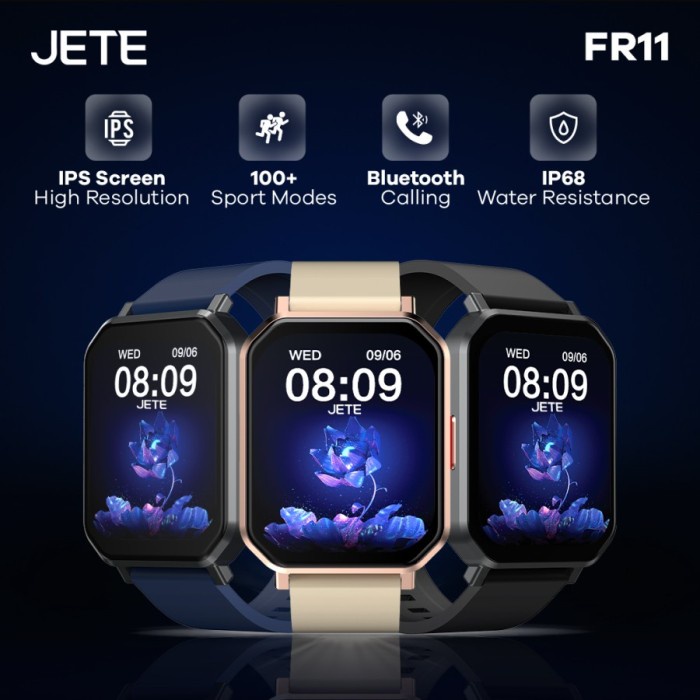 JETE FR11 Smartwatch Sport Mode With SpO2 100 Watch Face - Garansi 2 Tahun