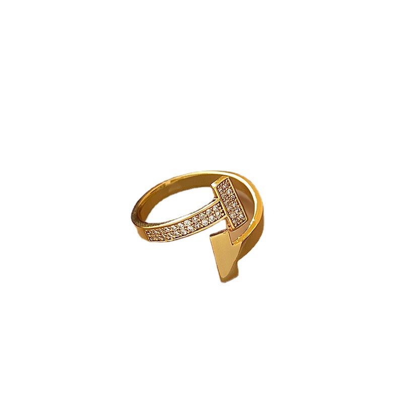 Cincin Indah Micro-Hias Perempuan Desain Niche Cincin Terbuka ins Gaya Keren Trendi Korea Cincin Jari Telunjuk Unik