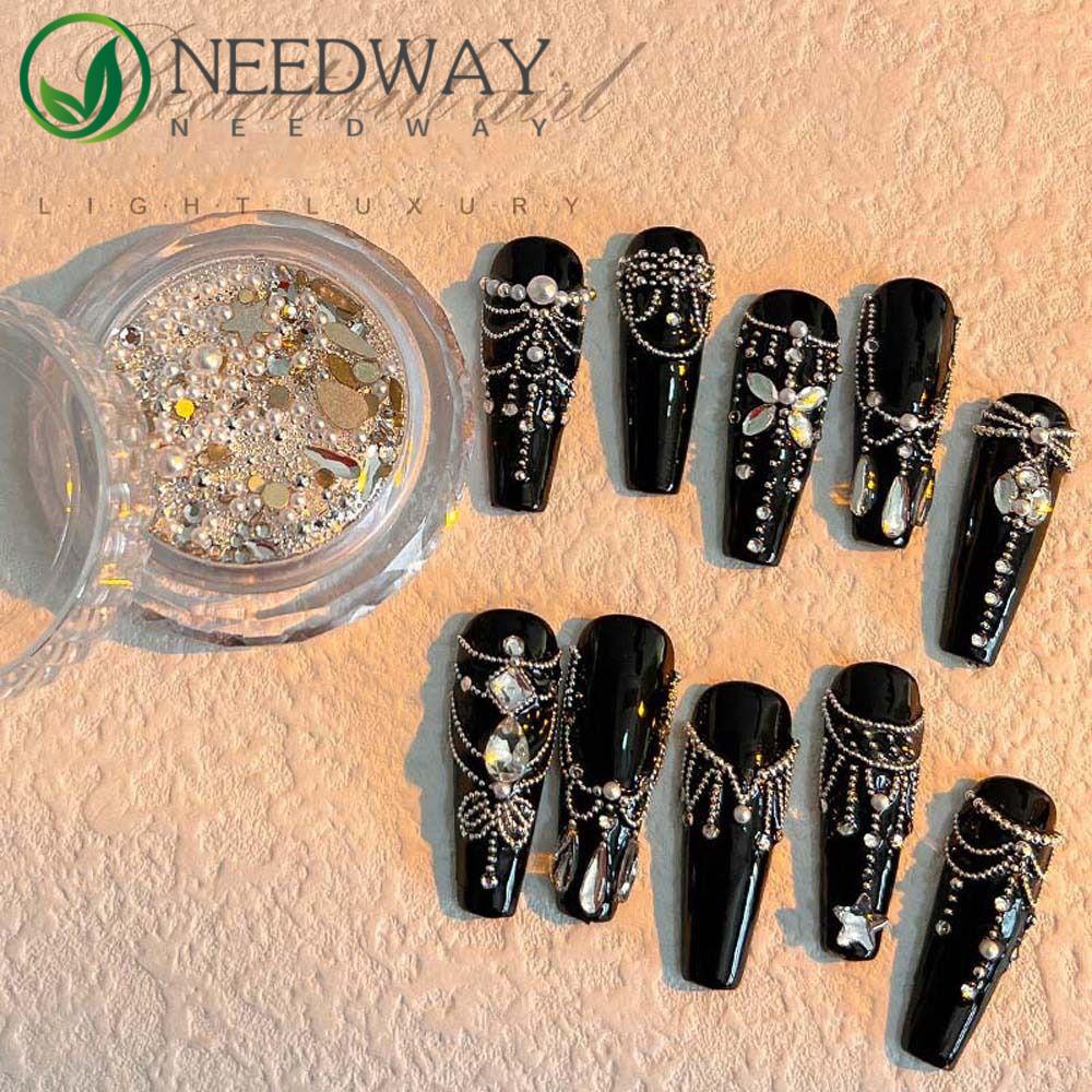 Needway   Kuku Berlian Imitasi Wanita DIY Pesona Kuku Manikur Aksesoris Jepang Nail Art Profil Bor Protein Nail Drills 3D Nail Art Drills