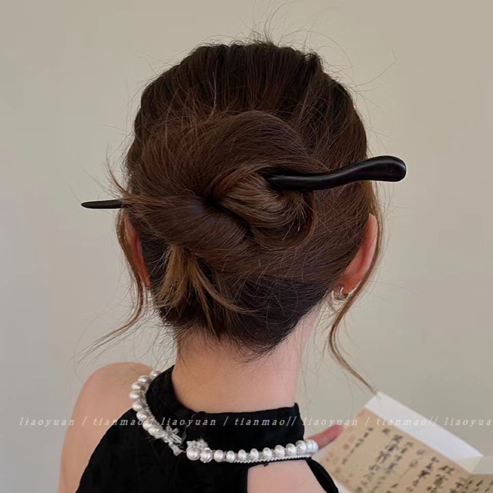 Gaya Antik Sederhana Baru~Cendana Jepit Rambut Perempuan High-End Hanfu Jepit Rambut Fashion Elegan Aksesoris Rambut