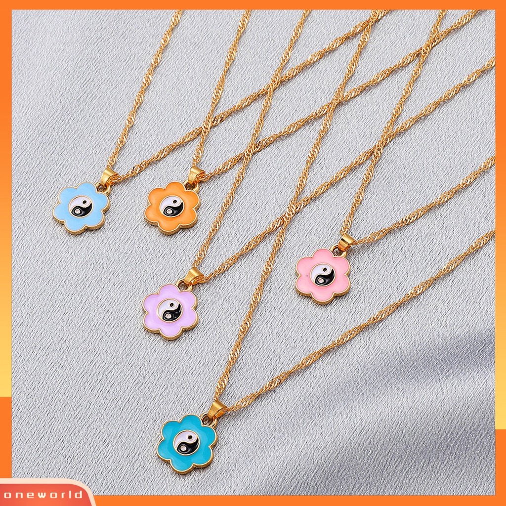 [ONE] Wanita Kalung Bunga Matahari Yin Yang Lady Adjustable Sakit Liontin Kalung Perhiasan Hadiah