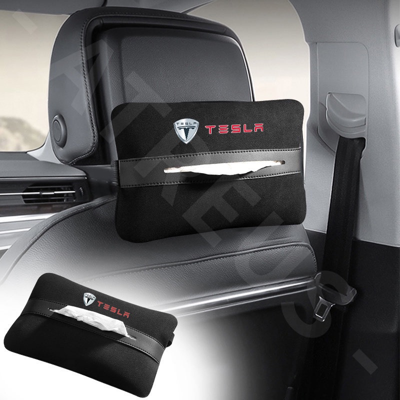 Tesla Car Tissue Storage Bag Car Seat Kotak Sandaran Tangan Kotak Handuk Kertas Untuk Tesla Model 3model Y S X