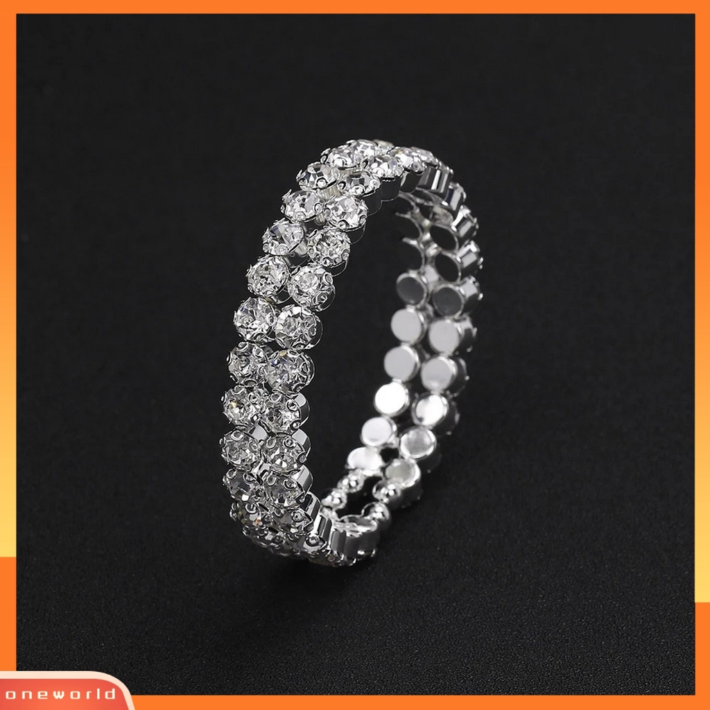 [ONE] 1set Set Perhiasan Berlian Imitasi Elegan Untuk Wanita Alloy Kristal Imitasi Choker Kalung Anting Gelang Ideal Untuk Pesta Pernikahan Pengantin