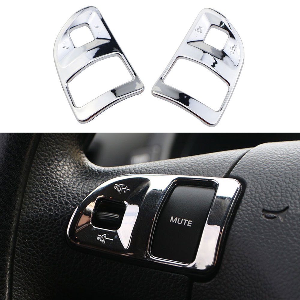 2pcs Chrome Setir Mobil Tombol Knob Panel Cover Trim Untuk Kia Sportage 3r 20112 2013 2014 2015 Aksesoris