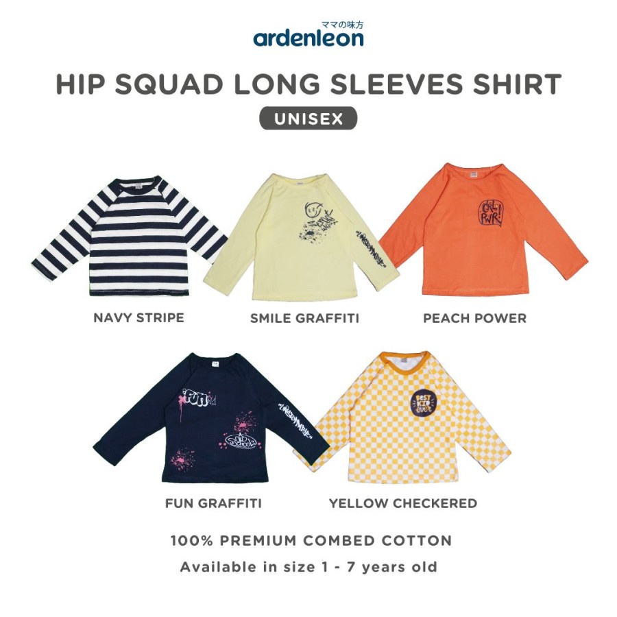 ARDENLEON - Hip Squad Long Sleeves Shirt | Kaos Panjang Anak