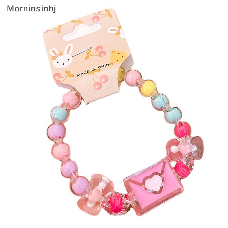 Mornin Kartun Anak-Anak Gelang Manik-Manik Warna Jelly Gelang Gadis Lucu Gelang Perhiasan Siswa Gelang Perhiasan id