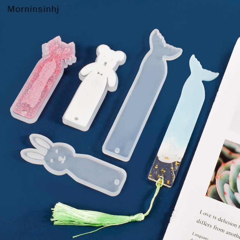 Mornin Persegi Panjang Beruang Kelinci Silikon Bookmark Cetakan DIY Membuat Perhiasan Resin id