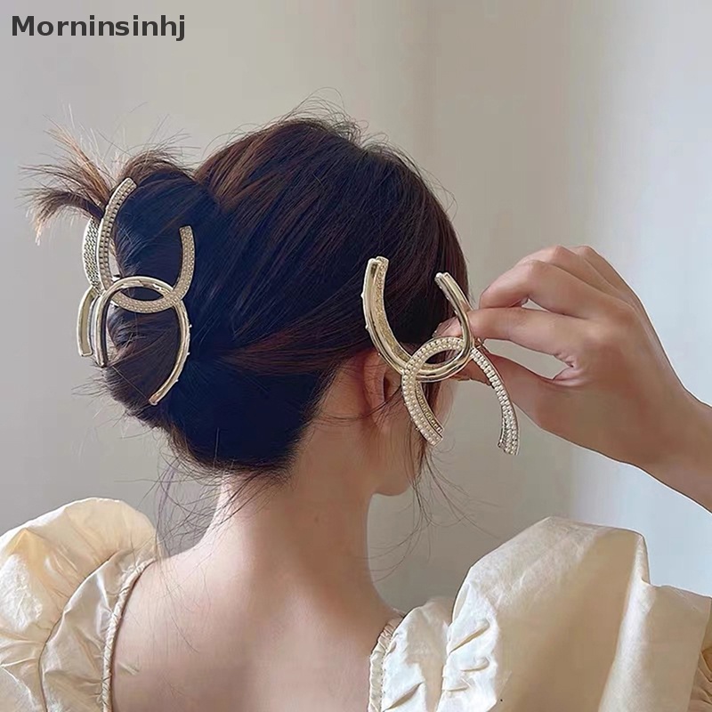 Mornin Baru Elegan Mutiara Rambut Cakar Wanita Hair Clip Jepit Rambut Aksesoris Rambut Gadis Rambut Kepiting Hiasan Kepala Hairgrip Fashion Jepit id