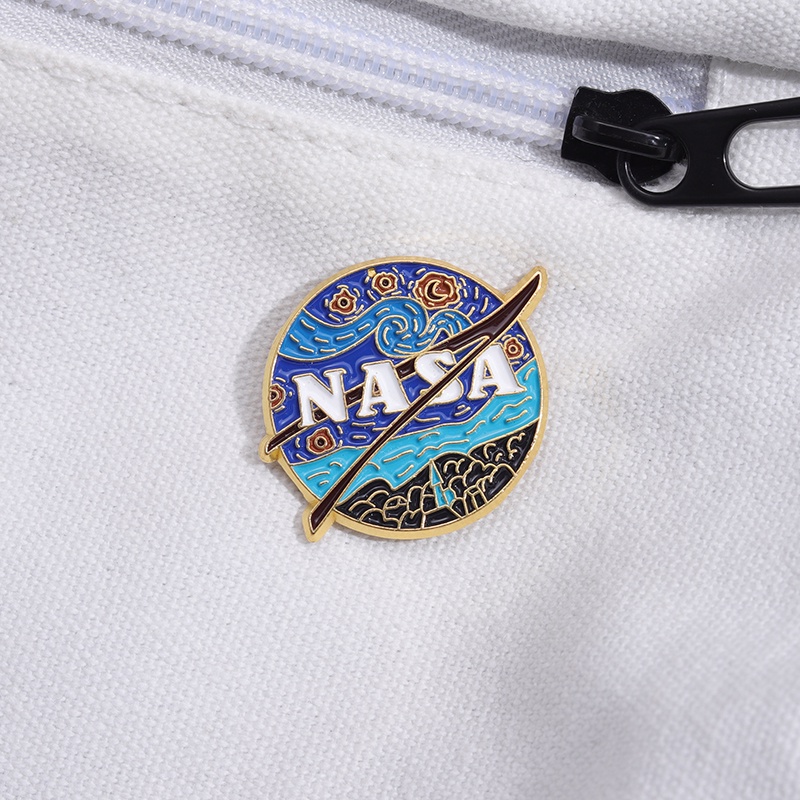 Kreatif Luar Angkasa Nasa Enamel Pin Pecinta Ruang Bros Kerah Lencana Kartun Perhiasan Hadiah Untuk Teman Anak-Anak
