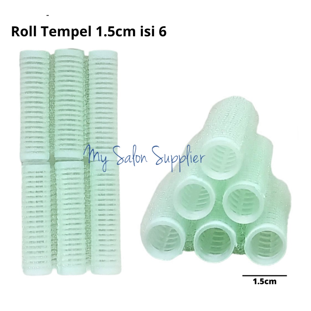 Roll Poni / Rambut Tempel 1.5cm isi 6