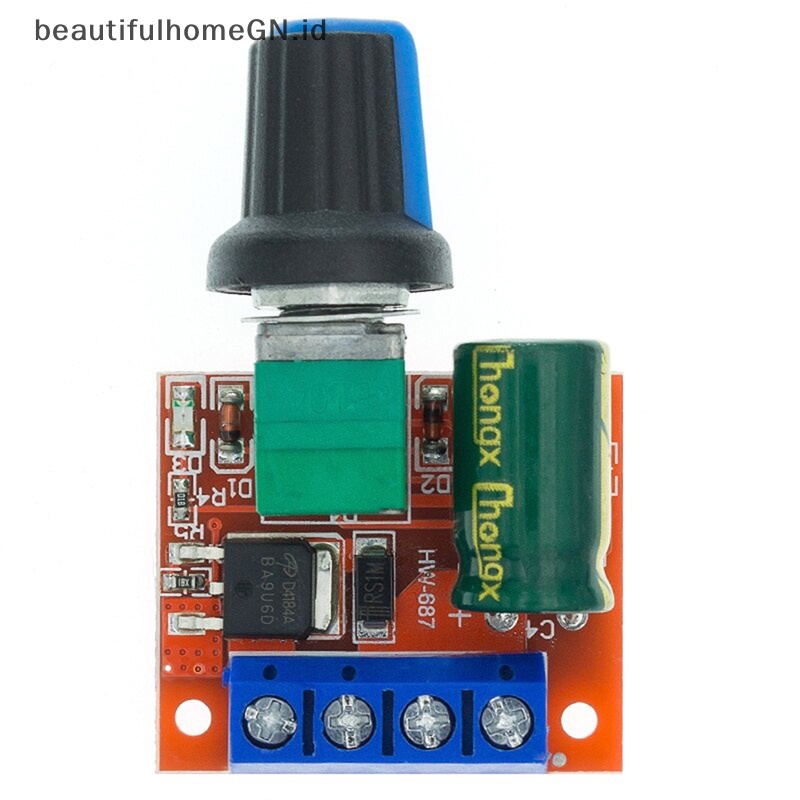 {Cantik} Mini 5A 90W PWM DC Motor Speed Controller Module DC-DC 5V-35V Adjustable Regulator Control Governor Switch LED Dimmer~