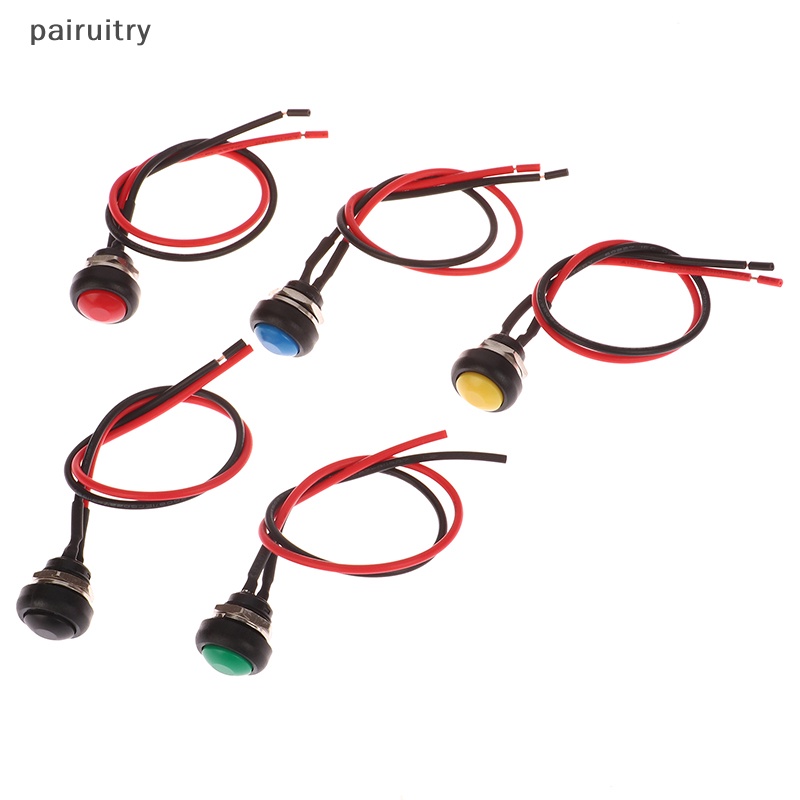 Prt 5paket Mini Push Button Pra Kabel Momentary N/O Steker Saklar OFF-ON 1A 250V SPST PRT