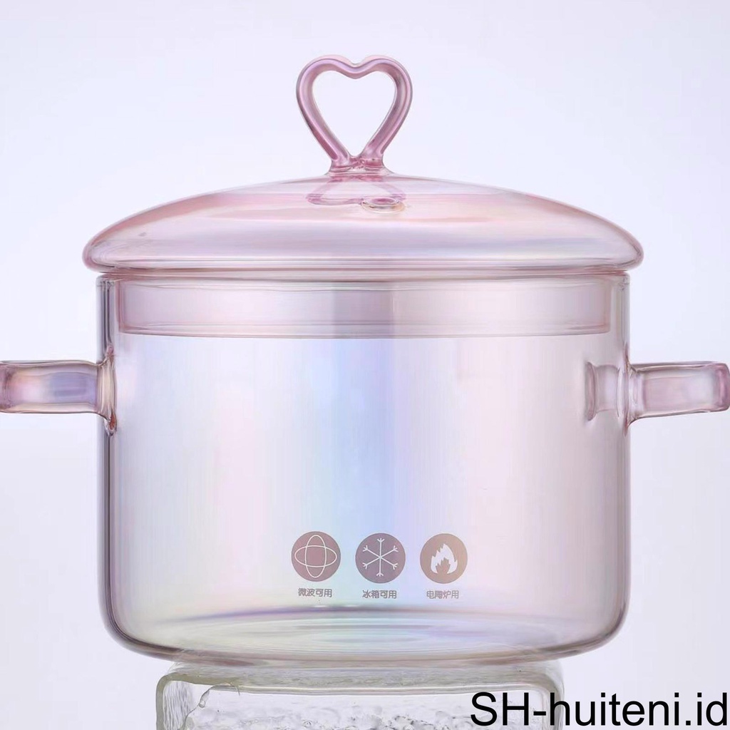 Panci Kompor Kaca Tahan Panas Ukuran Mini Cookware Soup Pot Untuk Susu Sup