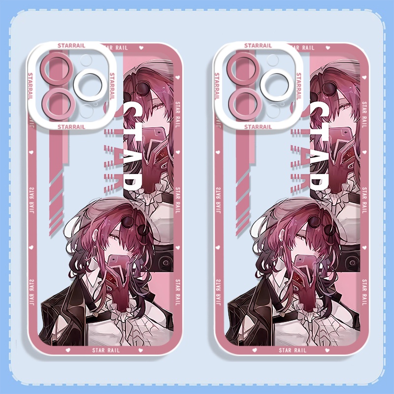 IPHONE Honkai Star Rail Himeko Luocha Soft Phone Case Kompatibel Untuk Iphone14 11 13 12 Pro Max XS XR X8 7 6S Plus Mini Kafka Casing Transparan TPU Silikon Shockproof Cover