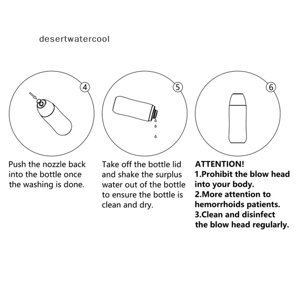 Deid Kloset Portable - Botol Bidet Genggam Travel Dengan Nozzle Yang Dapat Ditarik Untuk Kebersihan Membersihkan Perawatan Pribadi 400ml Dengan Tas Martijn