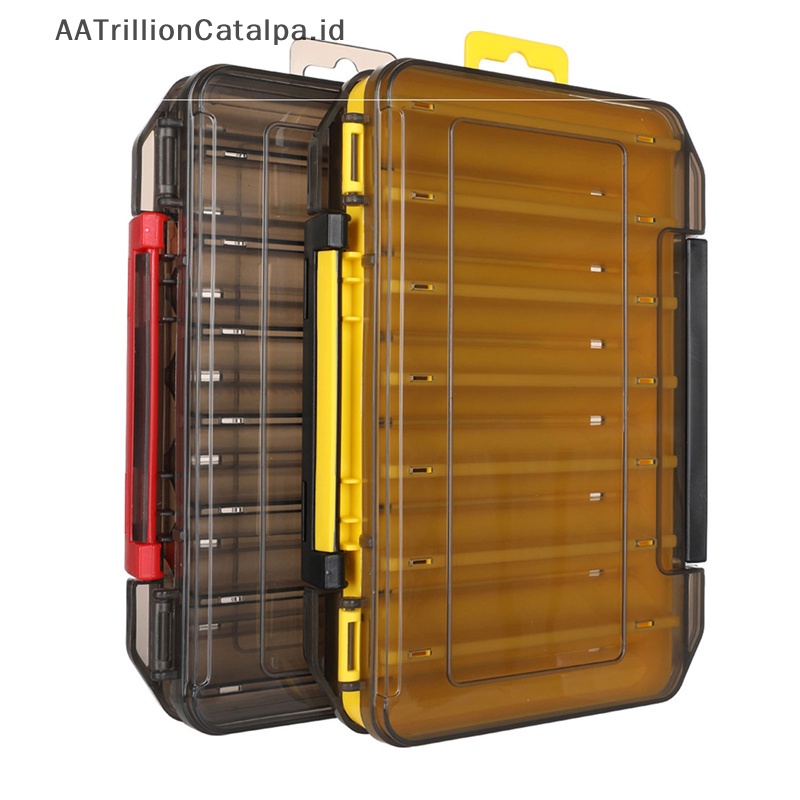 Aatrillioncatalpa Kotak Pancing Dua Sisi12 14 Kompartemen Umpan Lure Hook Storage Box ID