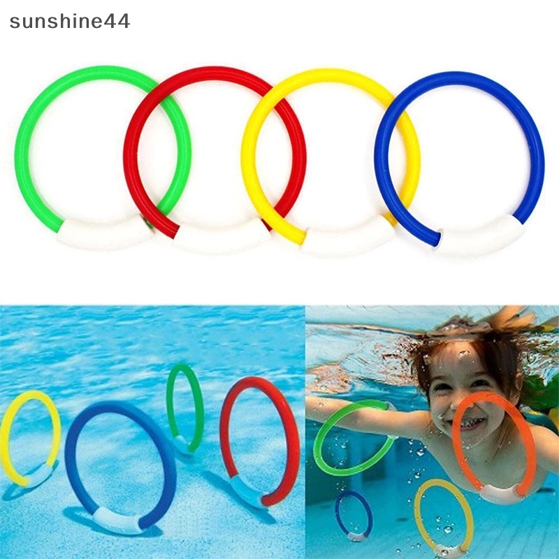 Sunshine 4pcs Cincin Selam Cincin Renang Bawah Air Cincin Mainan Kolam Tenggelam Untuk Anak ID