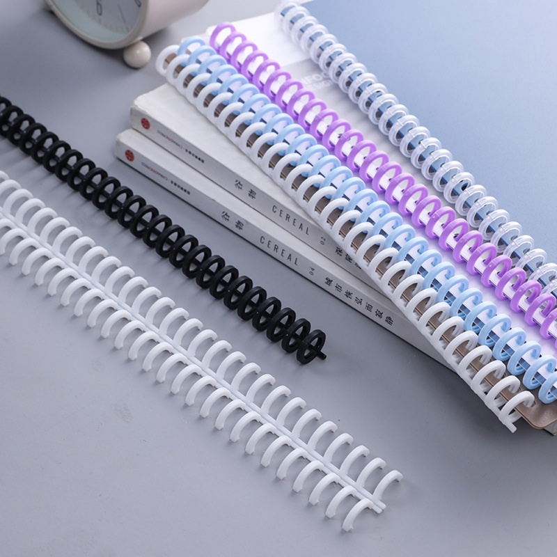 30lubang Ring Jilid Plastik Loose-leaf/ Detachable Buckle Spring Spiral Rings Binder Strip Untuk Kertas A4 Notebook Perlengkapan Kantor