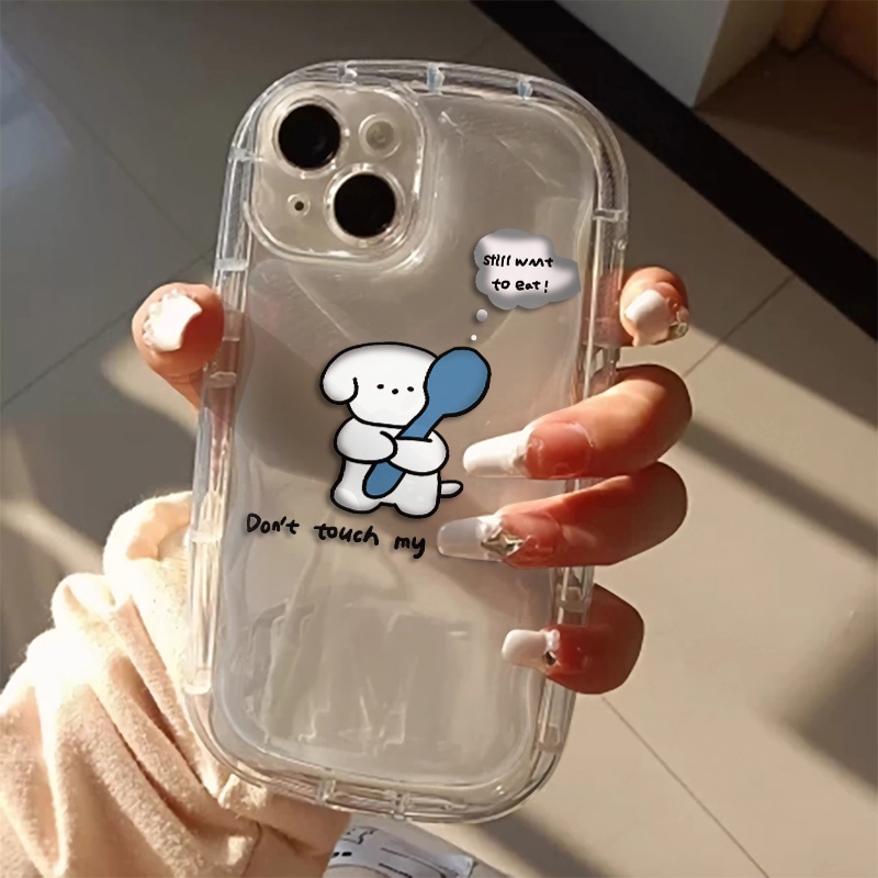 IPHONE Casing Ponsel Tahan Guncangan Kompatibel Untuk Iphone14 13 12 11 Pro XS Max X Xr8 +7Plus Anjing Lucu Casing Transparan Lembut TPU Silikon Cover