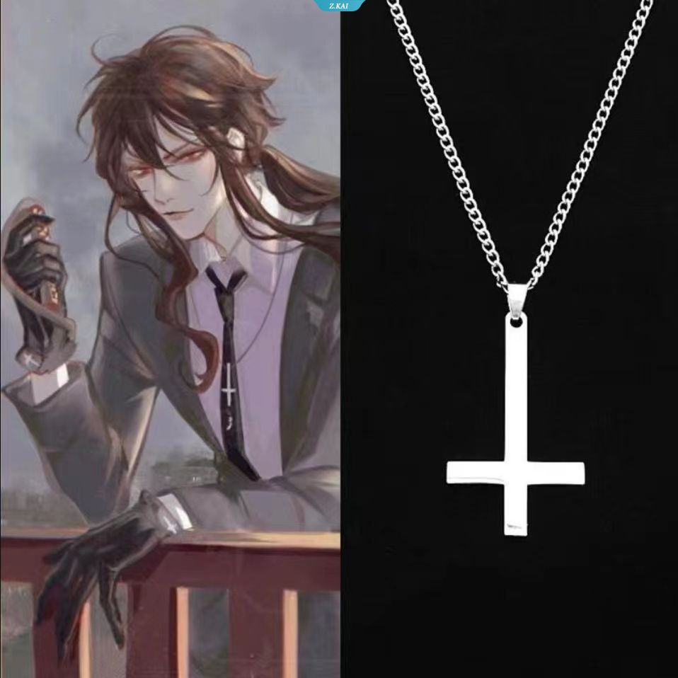 Kalung Salib Pria Wanita Liontin Kepribadian Jalanan Fashion Trend Perhiasan Tidak Luntur Titanium Steel Kalung Halus [ZK]