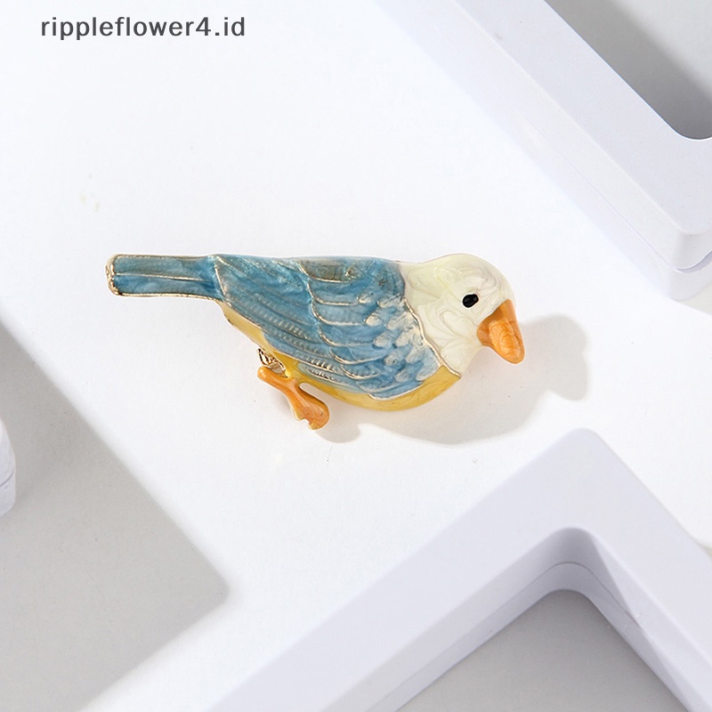 {rippleflower4.id} Enamel Burung Hewan Bros Pin Wanita Kemeja Kerah Buket Brooch Perhiasan Hadiah~