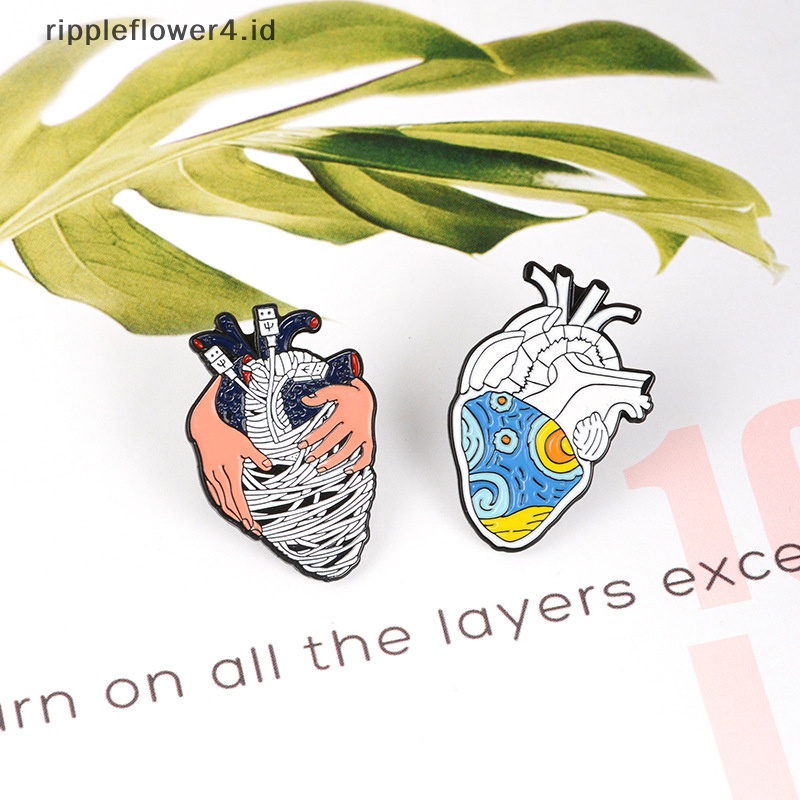 {rippleflower4.id} Kartun Pin Organ Khusus Lencana Fashion Anatomi Enamel Pin Brain Brooch Gift~