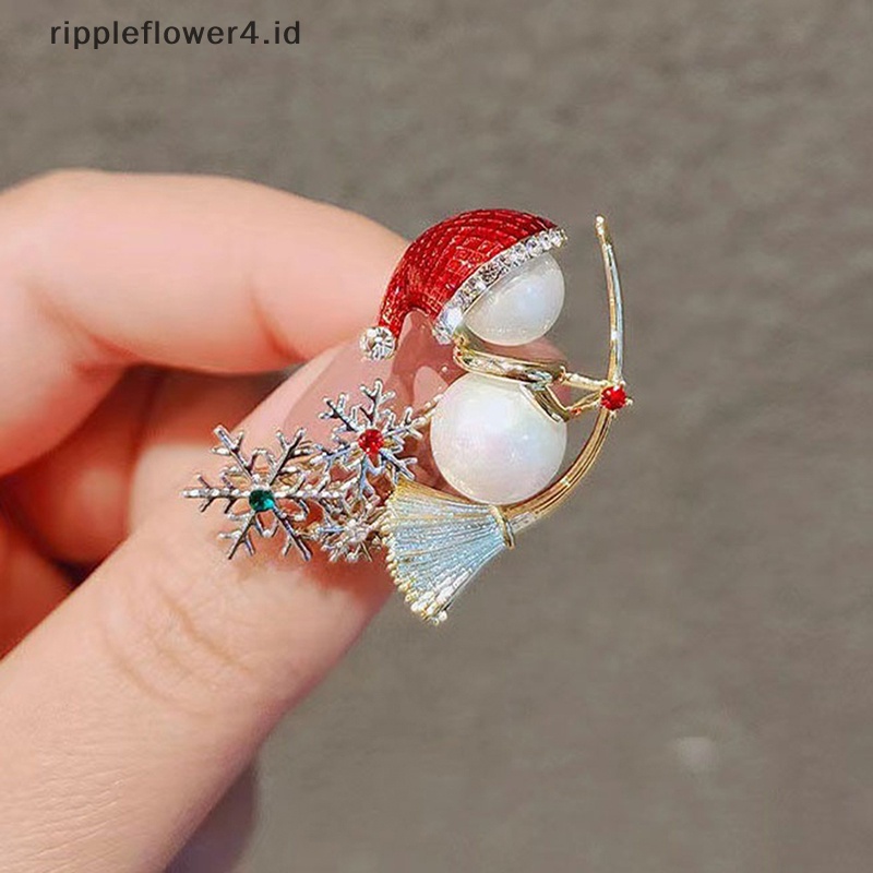 {rippleflower4.id} Pin Salju Natal Yang Indah Penyihir Berkualitas Di Sapu Bros Selamat Natal Tahun Baru Bros Pin Perhiasan Bros Hadiah Tahun Baru~