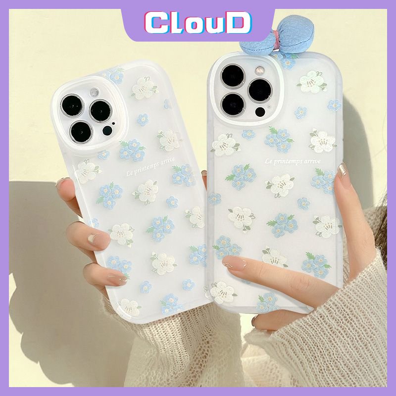 IPHONE Casing Ponsel Kompatibel Untuk Iphone11 13 12 14 Pro Max 6s 6plus7 8 Plus XR XS Max X Se2020 Ultra Lukisan Minyak Bunga Lucu Hias 3D Ikatan Simpul TPU Soft Cover