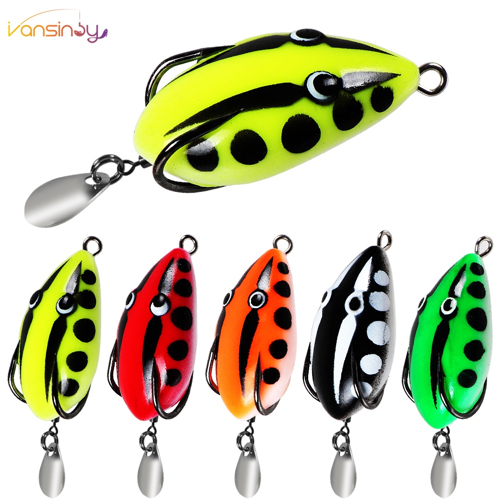 Umpan Katak Casting 4cm/5.6g Soft Frog Fishing Lure Mini Soft Lure Kait Ganda Top Water Ray Frog Umpan Buatan