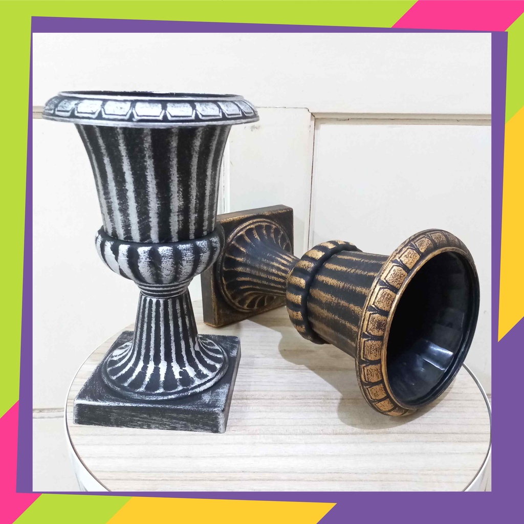1112D2 / Pot bunga plastik tropy piala putih / Vas bunga tanaman Artificial / Vas bunga plastik gaya Nordic