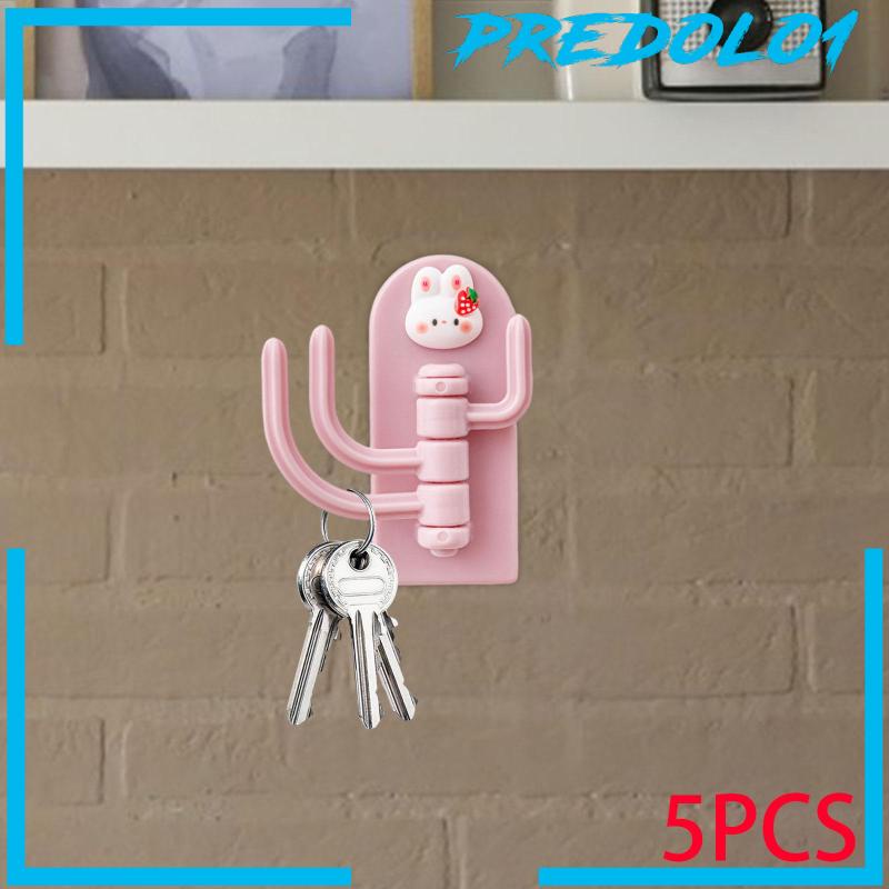 [Predolo1] Key Holder 5Pcs Kait Kunci Putar Kreatif Untuk Kamar Tidur Rumah Asrama Mahasiswa