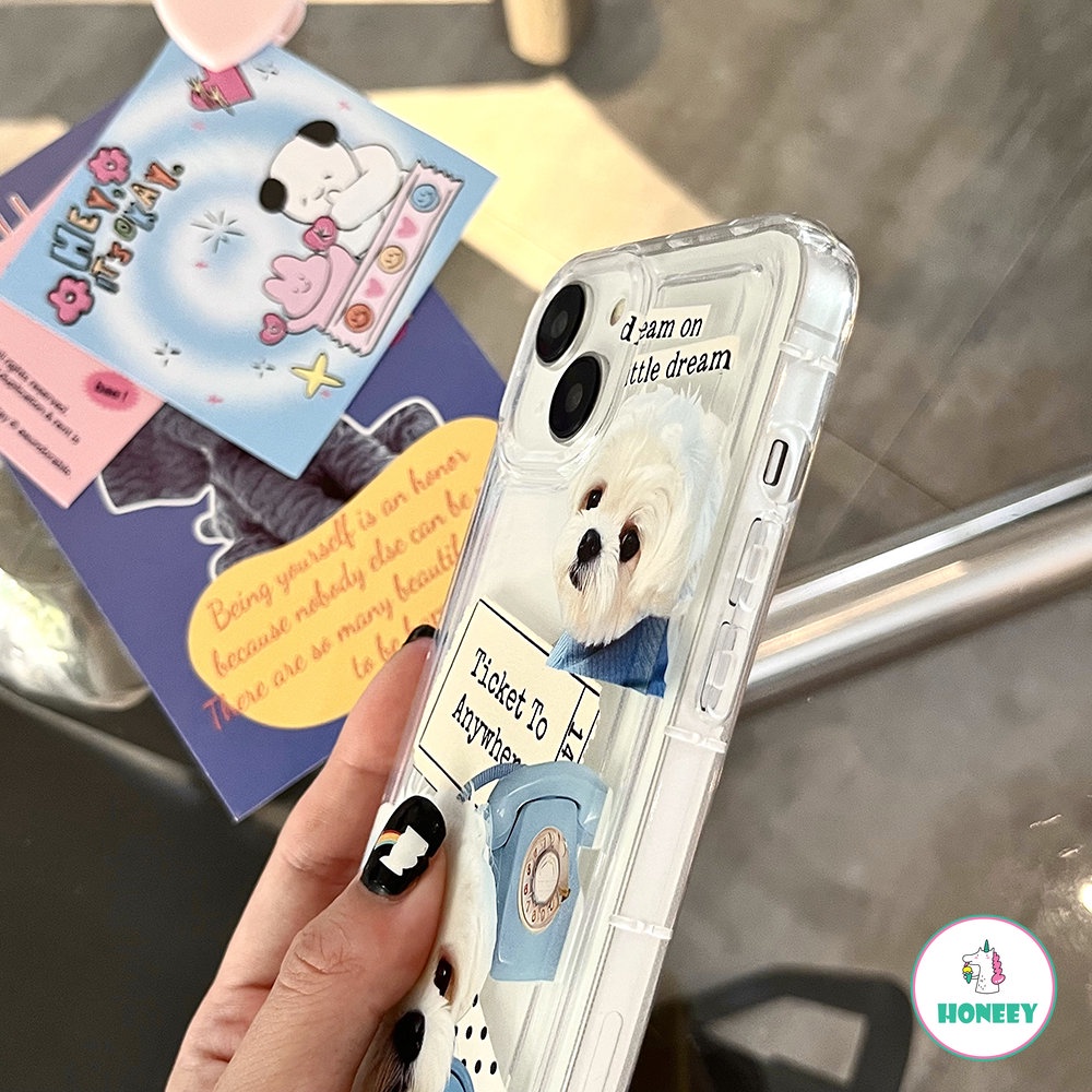 Furry Puppy Case Lucu Untuk Iphone14 13 12 Pro Max Casing iPhone 11 Pro Max XR XS 7 8plus Airbag Shockproof Soft Back Cover