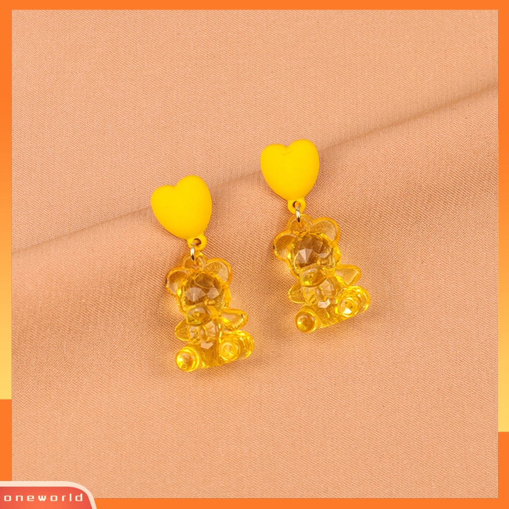 [WOD] 1pasang Anting Drop Bentuk Beruang Chic Nyaman Kartun Beruang Manis Anting Untuk Hadiah