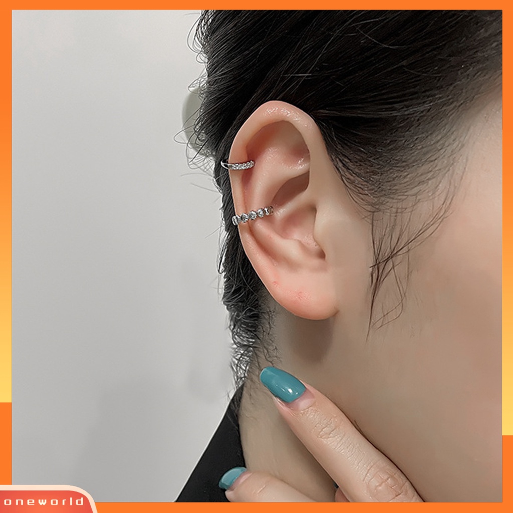 [WOD] 1pc Klip Telinga Non-Piercing Shiny Hias Menarik All-match Perhiasan Hadiah Lingkaran Wanita Fashion Kerang Telinga Manset Anting-Anting Untuk Pacaran