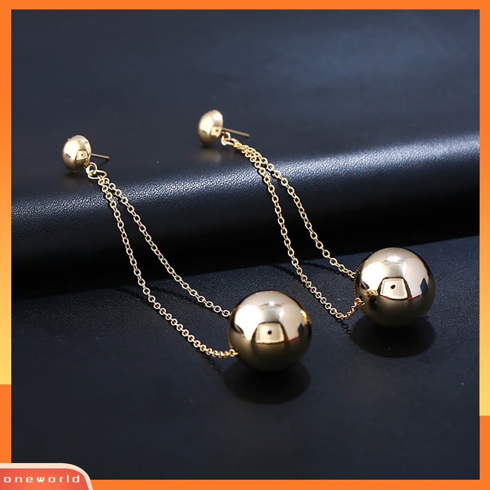 [WOD] Fashion Wanita Sederhana Bola Liontin Panjang Eardrop Menjuntai Drop Earrings Perhiasan