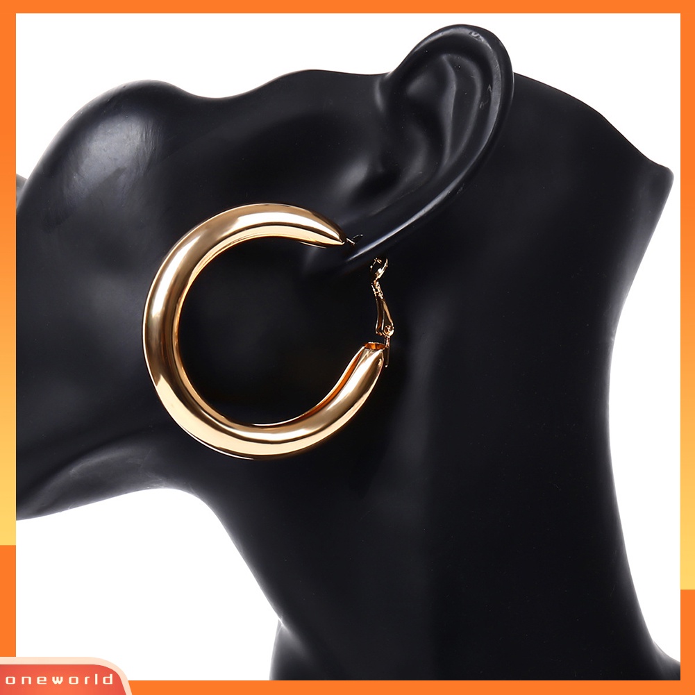 [WOD] Wanita Fashion Geometris Putaran Besar Lingkaran Hoop Anting Pernyataan Perhiasan Hadiah