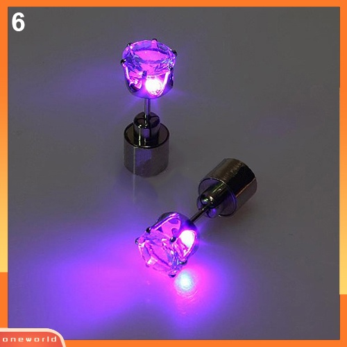 [WOD] Anting Berlian Imitasi LED Menyala Stud Dance Aksesoris Pesta Untuk Pesta/Xmas