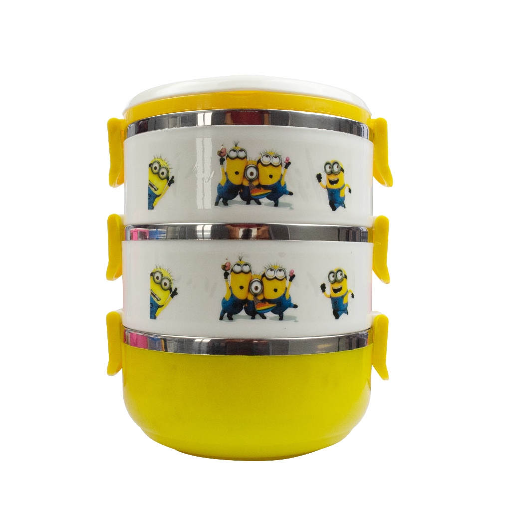 SM-Rantang Susun Wadah Makanan Stainless Steel Motif Kartun